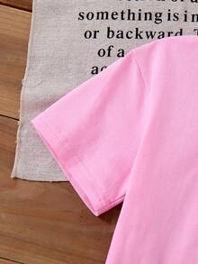 Kids' Cotton T - Shirt: 'Official FIRST GRADER' Graphic – Perfect For 1st Grade Students To Show Their Grade Identity - Pink - View 4