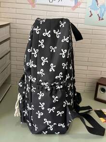 New Cute Style Bow Pattern Bag, Bow Pattern Backpack Bag, Lightweight School Bag, Student Large Capacity Backpack, Fresh And Simple Style School Bag Teenager Boy Girl Backpack 15.6 Inch Laptop Backpack Travel Backpack - Multicolor - View 5