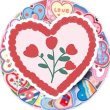 50PCS Heart-Shaped Doodle Stickers PVC Creative Journal Notebook, Valentine's Day Labels, Holiday Decorations, Mug & Notebook Decor Envelopes, Collage Materials, Craft Decorations, Gifts, Scrapbook Stickers, Christmas Decorations