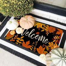 Vibrant Autumn Maple Leaf Welcome Mat - Soft, Non-Slip, Machine Washable, Durable, And Easy-To-Clean Door Rug For Thanksgiving And Fall Decor, Perfect For Kitchen, Bedroom, And Entryway, Adding Warmth And Cozy Ambiance To Your Home