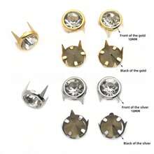 10MM Pointed Bottom Octopus Rhinestones 50pcs/Pack DIY Clothing Shoes, Hats, Bags, Leather Goods, Skirts, Hair Accessories, Handmade Fabric Beading Jewelry