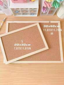 1 pieza Pizarra pequeña de madera, Pizarra colgante de doble cara de moda, Pizarra de publicidad escrita a mano DIY, Tablero de corcho suave con marco de madera de roble, Decoración para oficina y hogar, Tablero de mensajes o visión para el hogar y la escuela - Marrón - Ver 4