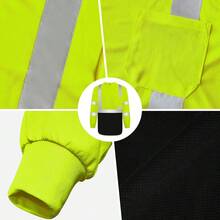 Hi Vis Shirts For Men Class 3 Long Sleeve High Visibility Shirts For Men Women Construction Work, Surveyors, Meets Ansi, Yellow XL - 1 Gói-vàng & Đen - Xem 10