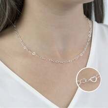 2-Piece Kit With Hollow Double Heart + Snake Bone Choker Plated In 925 Silver Or 18K Gold - 銀色 - 查看 3
