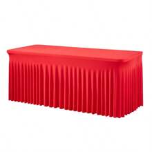 1 pieza Mantel de mesa de tela de espándex blanco, resistente a las arrugas y lavable, se ajusta a mesas de comedor rectangulares, funda elástica para mesa de patio, adecuada para bodas, banquetes, fiestas, estilo Ins de lujo, mantel elástico blanco para hotel, banquete, cumpleaños, conferencia