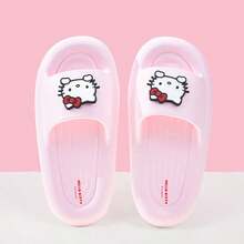 Dép đế dày Hello Kitty MINISO dành cho nữ, màu hồng, size 37 - 38/39 - 40. Họa tiết mèo KT bắt mắt, đế dày chống trượt, êm ái. Dùng để rửa nhà tắm, đi dạo quanh nhà, thư giãn cùng Hello Kitty (1 đôi) - Hồng - Xem 1