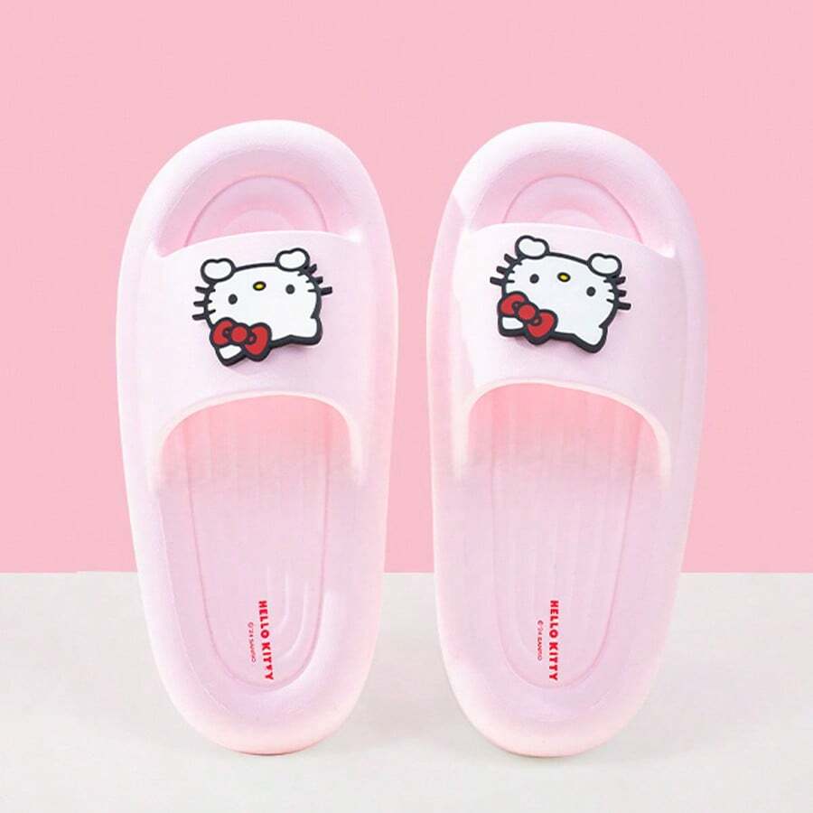 Dép đế dày Hello Kitty MINISO dành cho nữ, màu hồng, size 37 - 38/39 - 40. Họa tiết mèo KT bắt mắt, đế dày chống trượt, êm ái. Dùng để rửa nhà tắm, đi dạo quanh nhà, thư giãn cùng Hello Kitty (1 đôi) - Hồng - Xem 1