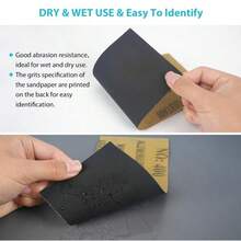 36 PCS Sand Paper, Wet Dry Sand Paper Variety Pack Sandpaper 12 Grits Assorted Wood Metal Sanding, 120/150/180/240/320/400/600/800/1000/1500/2500/Grit - 1 - View 6