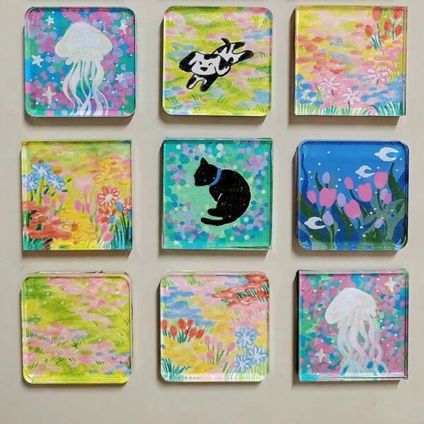 76pcs DIY Acrylic Fridge Magnets Kit - (25+25+25+1), Make DIY Fridge Decor, Photo Album, Valentine's Day, Thanksgiving, Christmas Gifts