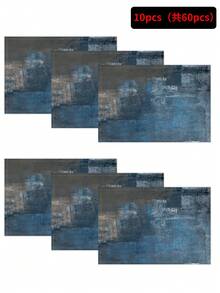 1 szt./4 szt./6 szt. dekoracyjne podkładki, kolorowe akwarelowe lniane podkładki, odporne na plamy podkładki jadalne odpowiednie do domu, restauracji, dekoracji stołu jadalnego, artykułów gospodarstwa domowego - Wielokolorowe - Zobacz 27