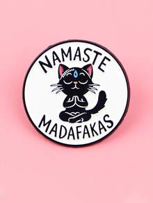 1 件装瑜伽猫珐琅别针卡通胸针松针翻领别针徽章背包服装配饰动物珠宝朋友礼物 - 均碼 - 查看 9