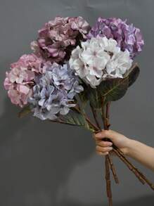 1pc Vintage Hydrangea Artificial Flower, Wedding Aisle Decor, Photo Prop Hydrangea Flower