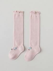 1 par de calcetines largos para bebé, calcetines de algodón delgados para primavera y otoño - Multicolor - Ver 4