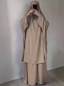 1 Bộ váy Abaya Hồi giáo, thoáng khí và thoải mái, nhiều màu sắc, váy Hijab Khimar và Abaya Jilbab cổ điển và đa năng, khăn trùm đầu cầu nguyện Jilbab chất lượng cao cho phụ nữ Hồi giáo, quần áo Hồi giáo Khimar - Nhiều màu - Xem 10