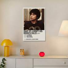 [2D Flat] 1pc Frameless Canvas Wall Art Print - "A Diary Of A Wilpy" Rodrick Rules 2011 Movie Poster, Modern Art Deco Style, Black Shirt Character Design, Ideal For Living Room, Bedroom, Office, Cafe Decor, 12x18 Inches, Office Artwork |   Vintage Poster |   Soft Canvas Material, Canvas Wall Art - trắng - Xem 4