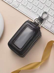 1 件便携式时尚 PU 汽车钥匙包大容量钥匙包双层腰挂式通用拉链钥匙包男女通用钥匙包带钥匙圈和钥匙链包圣诞礼物感恩节女士迷你钱包，教师节、情人节、生日、圣诞节和任何特殊场合的完美礼物 - 彩色 - 查看 12