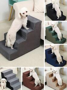 Premium Adjustable Pet Stairs Designed For Dogs And Cats - With Non-Slip Base And Removable Cover For Easy Cleaning, Lightweight Climbing Solution Suitable For All Ages - Multicolor - View 1