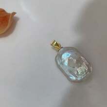 A Natural Baroque Freshwater Pearl Sterling Silver Pendant, Fashionable And Simple. It's A Gift For Mom And Girlfriend On Mother's Day - White - View 7