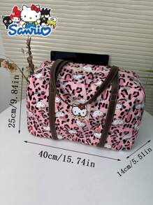 1pc Sanrio Hello Kitty Official Collaboration Travel Bag, Pink Polka Dot Large Capacity Gym Bag, Storage Bag, Ideal Gift For Travel, Short Business Trip, Workout, Outdoor, And More Travel Essentials Holiday Vacation Bag Luggage Suitcase Travel Bag For Women - Multicolor - View 9