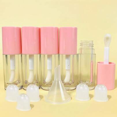 10支装大号圆形唇彩管，可重复使用DIY唇膏补充装，价格实惠，适合作为圣诞礼物、化妆品、化妆工具、平价好物、礼品、女士礼品、圣诞礼物、赠品、旅行必备。