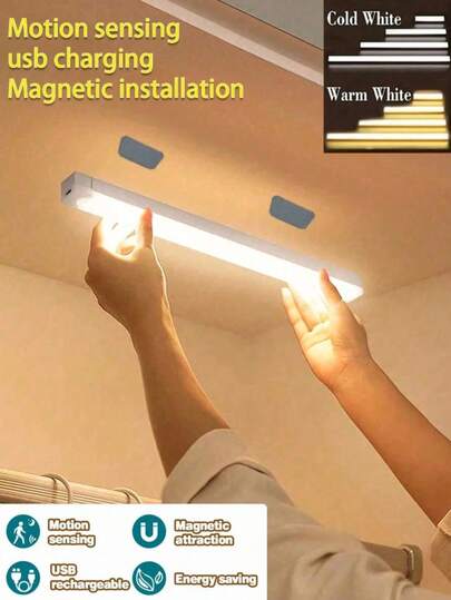 LED RV Lighting Tube And Strip, Smart Motion Sensor Light, Dual-Purpose Wireless Charging Wardrobe/Bedroom Light, Magnetic Stick-On Long Night Light, USB Rechargeable RV/Travel Lighting, RV Accessories Indoor Lighting