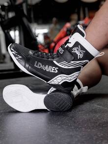 TACHUAN 1 Pair Men's High-Top Professional Boxing Shoes, Wrestling Training Boots, Muay Thai Kickboxing Shoes, Fitness Martial Arts Sneakers - Black - View 7