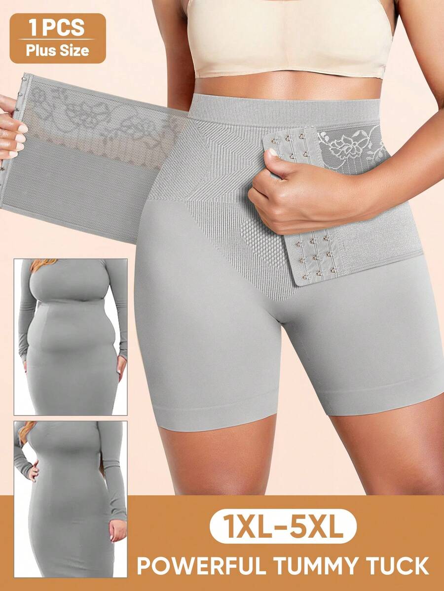 MEIYATING 女式加大码高腰塑身内裤，提花腰带收腹内裤