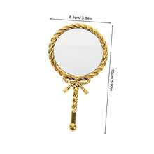 1 pezzo Specchio da trucco vintage portatile con impugnatura ergonomica, specchio decorativo compatto per donne, per viaggi, casa, vanity e applicazione del trucco