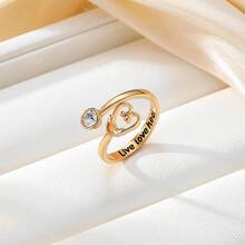 1 pieza Anillo de aleación de moda nuevo, inspirado en el diseño del estetoscopio médico, accesorio elegante - Multicolor - Ver 8
