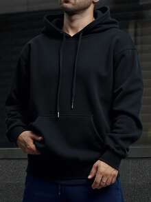 Sudadera Con Capucha De Cuello Redondo Para Hombre Con Estampado De Calacas chidas QUE REPETICION ERA, Bolsillo Canguro Y Cordón, Manga Larga, Suelta Y Casual, Ideal Para Regalar Como Ropa - Negro - Ver 2