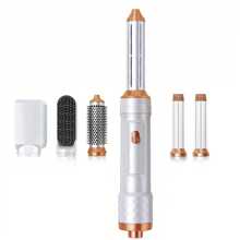 Conjunto de Ferramentas de Styling de Cabelo 5-em-1: Secador de Cabelo Iônico, Escova de Cabelo, Modelador de Volume, Sem Danos por Calor, Ferro de Enrolar Automático, Ferramentas de Styling Poderosas para Secagem e Modelagem Rápidas, Ótimo Presente para Feriados