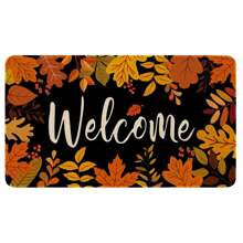 Vibrant Autumn Maple Leaf Welcome Mat - Soft, Non-Slip, Machine Washable, Durable, And Easy-To-Clean Door Rug For Thanksgiving And Fall Decor, Perfect For Kitchen, Bedroom, And Entryway, Adding Warmth And Cozy Ambiance To Your Home