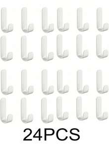 24/12/6件粘钩、衣帽钩、粘性衣架、墙钩、无需钻孔挂钩，适用于悬挂包袋、毛巾、丝瓜络、钥匙、帽子、厨房、浴室
