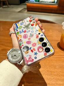 1 件水果、棕榈树和鸡尾酒图案 TPU 透明轻质手机壳，兼容 Apple 17 Pro Max/17 Air/17 Pro/17/16 Pro Max/16 Plus/16 Pro/16/16e、S25/S24 FE/S24 Ultra/S25 Edge、Galaxy A36 A56 A26 A32、Pixel P20/P30/P40、Redmi 和其他 Android 手机，是送给亲戚、爱人、朋友的绝佳礼物 - 無色 - 查看 4