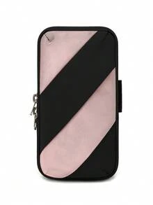 1pc New Fashion Color Block Patchwork Phone Pouch, Nylon Material Zipper Closure, Multi-Color Options, Casual Stylish Lightweight Arm Bag Suitable For Daily, Sports, Running, Work, Gym - Multicolor - View 17