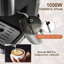 AEOMJK 20Bar 半自动意式咖啡机，配备蒸汽棒，可打奶泡，可制作拿铁、卡布奇诺和意式浓缩咖啡