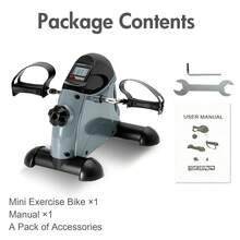 Exercise Bike ,Stationary Bikes For Home Exercise Equipment ,Adjustable Mini Exercise Bike Pedal Exerciser Arm Leg Cycle Machine Resistance,Under Desk Bicycle Trainer With LCD Display - Blue - View 6