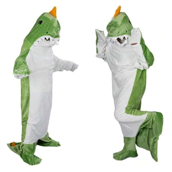 SunBritly Dinosaur Blanket Dinosaur Sleeping Bag Tail Wearable Flannel Blanket Thickened Warm Loungewear Blanket Adults Cartoon Dinosaur Sleeping Bag Clothing Role Play Dinosaur Costume Gifts For Dinosaur Lovers Dinosaur Loungewear Pajamas Multifunctional Blanket