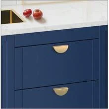 美式半月形橱柜抽屉把手橱柜旋钮铝制家具把手金色黑色半圆形哑光拉手