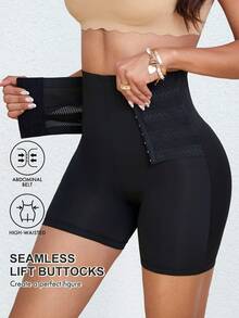 High Waist Slimming Briefs For Women, Tummy Control Shapewear Shorts Black Spring - Black - View 2