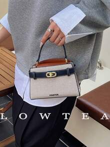 low tea Túi xách nữ mùa hè mới, họa tiết vải thiều, túi đeo chéo thời trang có dây đeo điều chỉnh được, túi đeo vai đơn giản màu trơn cao cấp với trang trí kim loại, túi xách thời trang nữ. - Nhiều màu - Xem 6