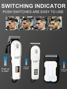 LQT 1/2/3pcs [Multi-Functional Haircut Set] Professional Men's Haircut Set, Rechargeable Electric Hair Clipper And Shaver, Men's Beard Trimmer, Hair And Body Grooming Kit, Home Haircutting Styling Set, Gift For Dad/Boyfriend - White - View 8