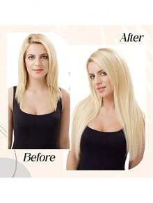 Tape In Hair Extensions, Invisible Human Hair Extensions, Seamless Skin Weft Remy Human Adhesive Tape In Hair Extensions, 20Pcs/Pack Silky Straight, 16-26 Inch, Platinum Blonde 60# - S60 - View 6