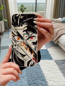 1 pieza Funda de teléfono con protección de lente mate y patrón de heterocromía de anime premium, compatible con series de Apple/OPPO/Vivo/Redmi