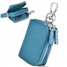 Bolsa portallaves de nailon universal para coche, clip de llavero de coche con cremallera doble, monedero unisex para hombre, mini cartera, monedero, llavero