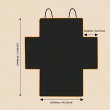 1 件防水宠物汽车后备箱垫 - 可机洗，防尘，橙色装饰，适用于猫狗，黑色，易于清洁的车辆内部维护材料