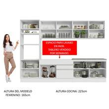 Complete Kitchen Cabinet 310cm Glamy Madesa 02 White Color - 白色 - 查看 5