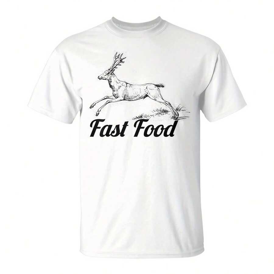 Fast Food Deer Hunting For Hunters T-Shirt25409220g Cotton T-Shirt, Simple Fabric, With Subtle Mottled Dot, Reflects The Concept Of Protection. Designed For Non-Profit Organizations Or Volunr Groups To Ence Team Ideny. Pattern Is The Two Ds Together To Protect A Green Heart-Ped Seed Is Sprouting, Simple Design And Full Of Power, A Symbol Of The Team's Love And Action Is Wing Hope. This T-Shirt Is A Symbol Of The Organization And A Great Spiritual Gift To Every Sless And Dedited Member, Inding Everyone That Every Little Act Of Kindness Is Making The World A Better Place. - 白色5 - 查看 1