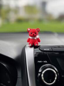 1/2 Handmade Healing Plush Bear Car Decor, Micro Landscape Creative Cute Rhinestone Embellished Small Bear Ornament, Stress Relief For Car