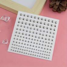 165pcs/Set 3-6mm Silver-Plated Acrylic Fake Nose Ring Stud Sticker Fake Eyebrow Lip Piercing Non Piercied Body Jewelry Face Sticker For Women Men Party Jewelry